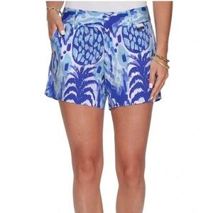 EUC Lilly Pulitzer Size 4 Callan Short 5” in Serene Blue Tropi Call Me Print